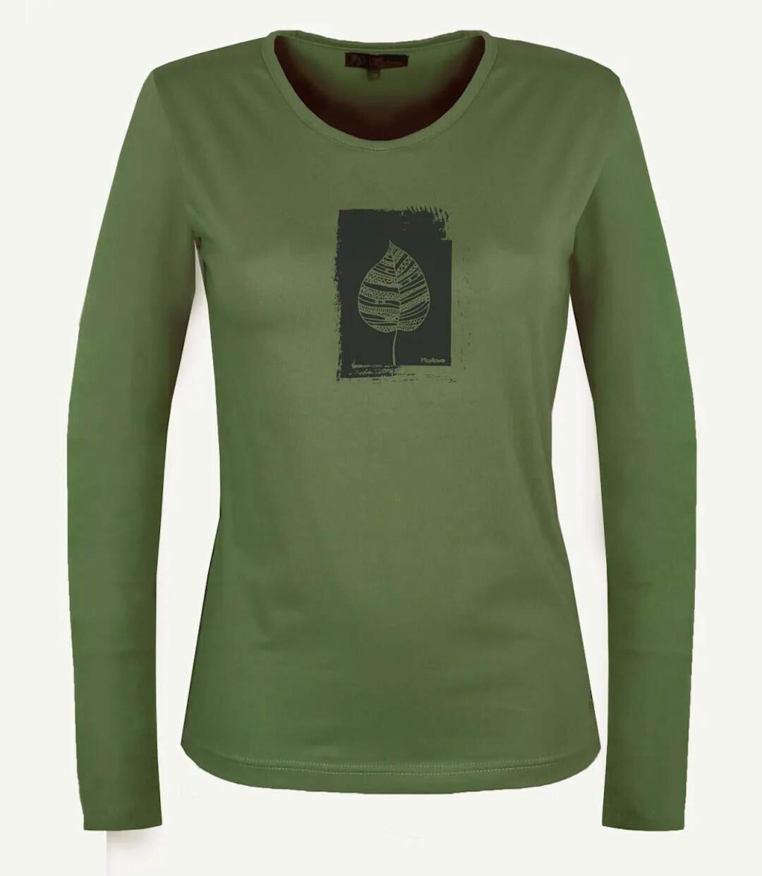 MAYFLOWER NIKKI4 : Tee-shirt manches longues olive en coton pour un style naturel-5