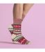3 Pairs Ladies Wool Blend Hiking Socks Cushioned Thermal Fairisle Boot Socks-5