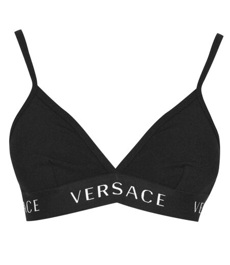 Womens/ladies Essentials Triangle Cups Bra Black Versace