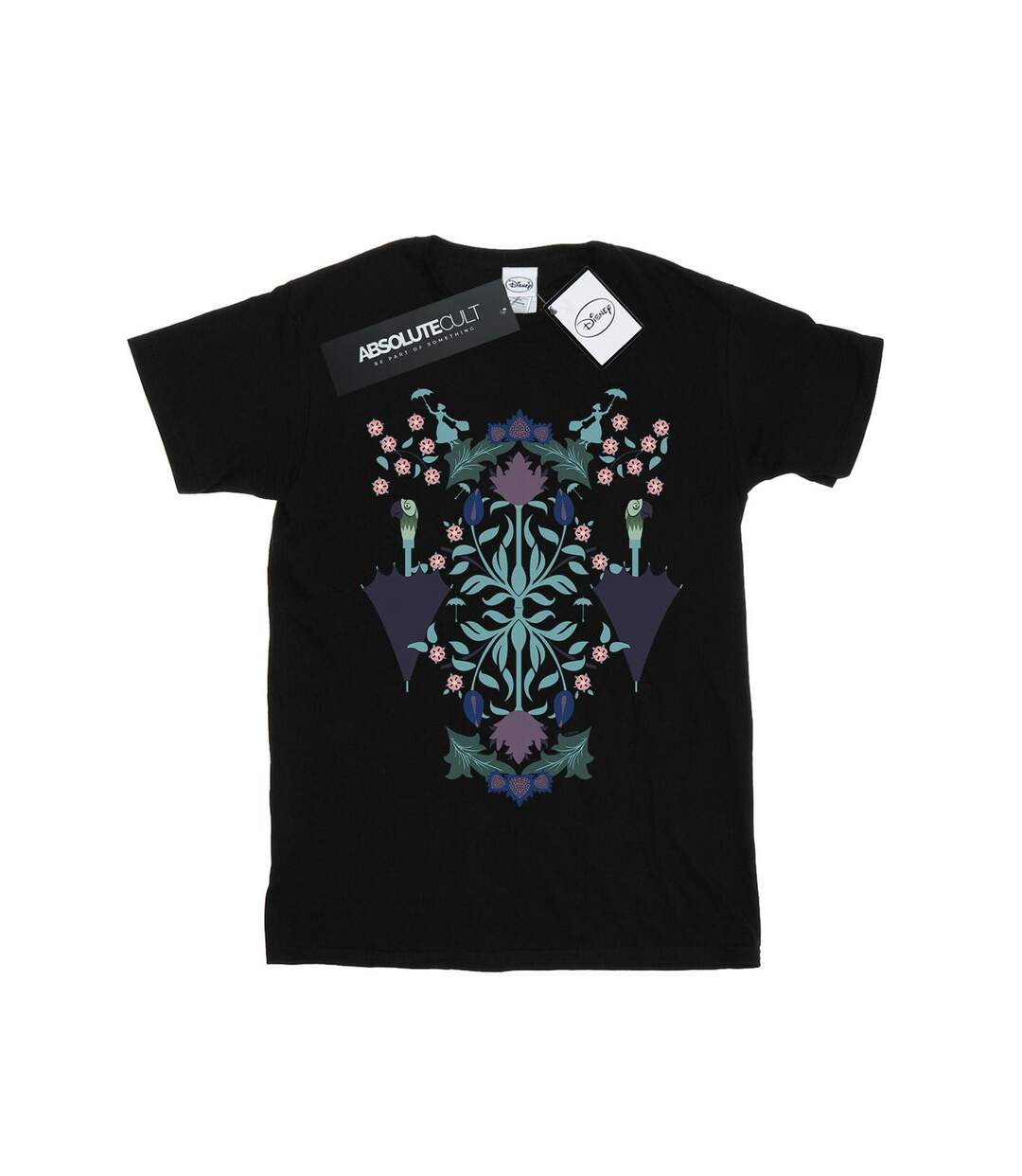 Disney Femme/Les femmes Mary Poppins - T-shirt boyfriend en coton avec collage floral (Noir) - UTBI47946-1