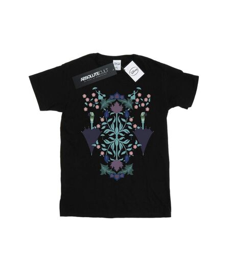 Disney Femme/Les femmes Mary Poppins - T-shirt boyfriend en coton avec collage floral (Noir) - UTBI47946