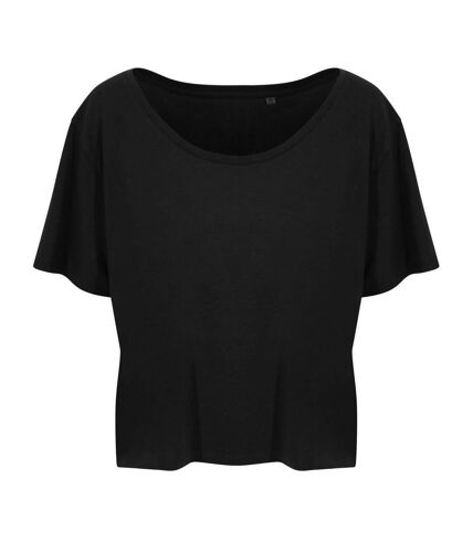 Ecologie Womens/Laides Daintree EcoViscose Cropped T-Shirt (Jet Black)