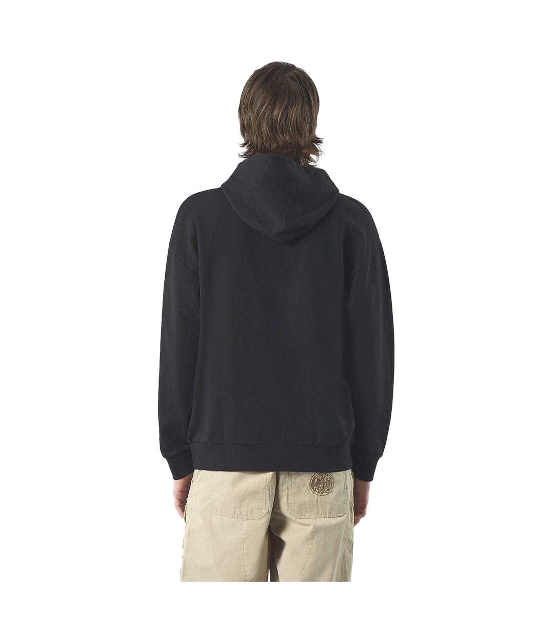 Mens Box Logo Regular Drawstring Hoodie Black Pretty Green-3