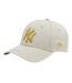 Womens/ladies New York Yankees Metallic Logo Baseball Cap Beige New Era-1