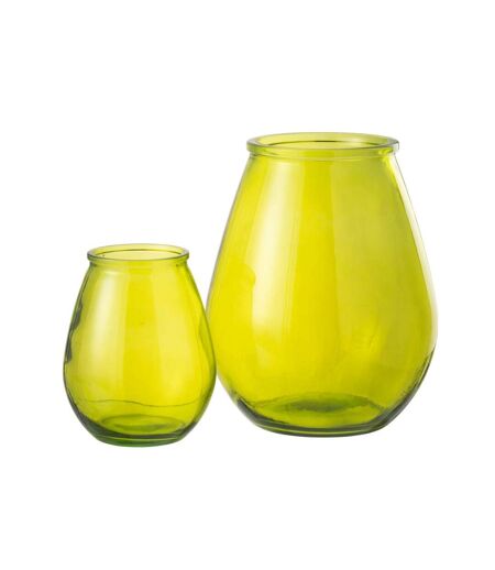 Vase Déco en Verre Stripe 35cm Jaune