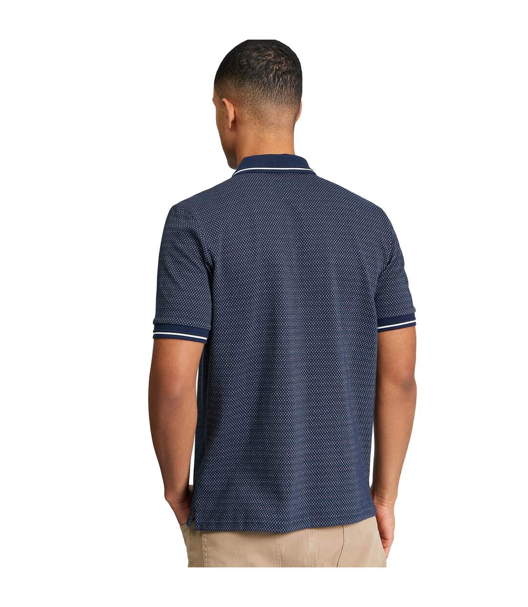 Mens Jacquard Polo Shirt Dark Navy Ben Sherman-3