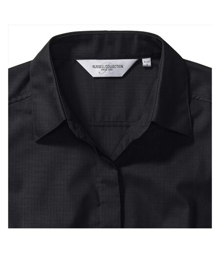 Collection Chemisier À Manches Longues En Popeline Femme Noir Russell