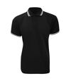 Kustom Kit Mens Tipped Piqué Short Sleeve Polo Shirt (Black/White)