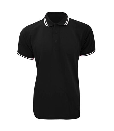 Polo à manches courtes  pour homme noir/blanc Kustom Kit