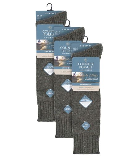 Country Pursuit - 3 Pair Fisherman Long Wool Socks