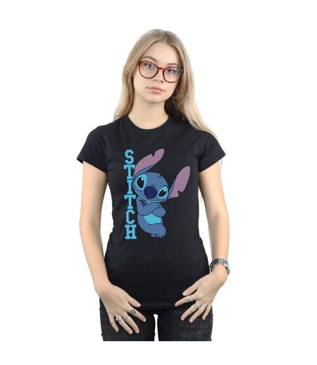Disney Tee-shirt en coton Lilo And Stitch Posing pour femmes/femmes (Noir) - UTBI25444