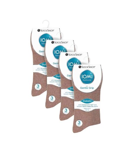 12 Pairs Mens Gentle Grip Top Diabetic Socks | Non Elastic Cotton Socks