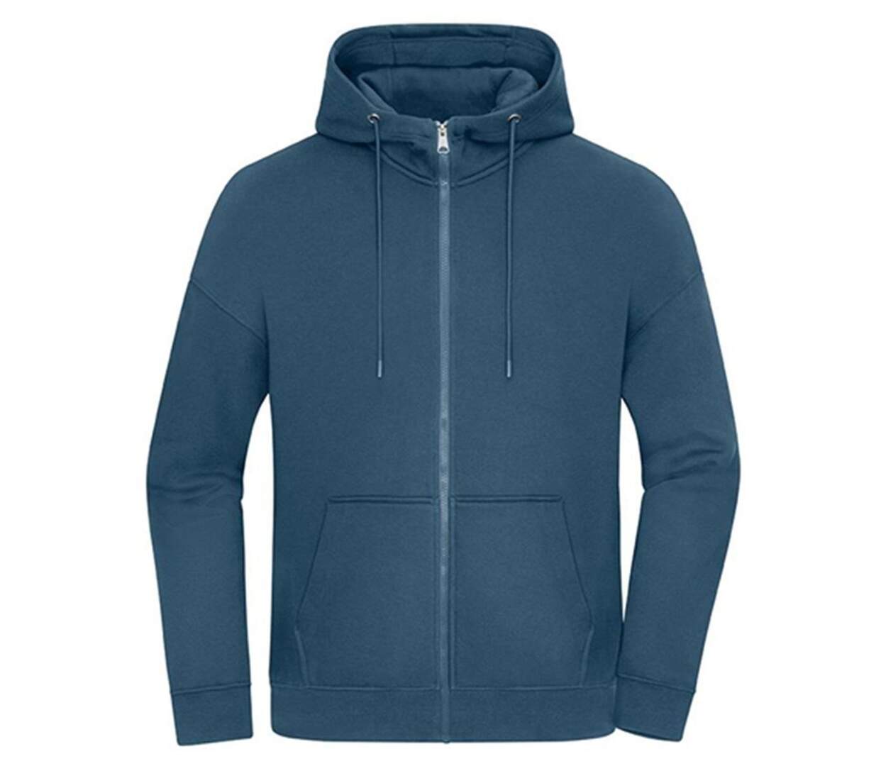 Sweat à capuche zippé oversize unisexe - 8043 - bleu poussière-1
