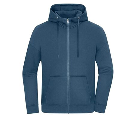 Sweat à capuche zippé oversize unisexe - 8043 - bleu poussière