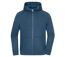Sweat à capuche zippé oversize unisexe - 8043 - bleu poussière-1