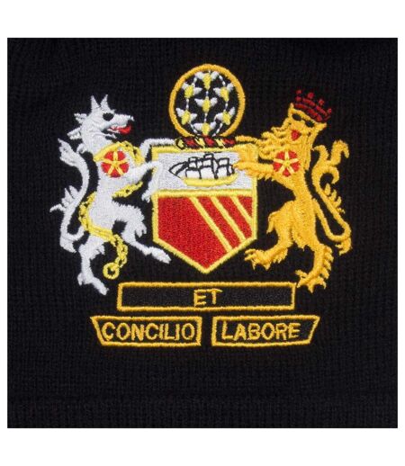 Manchester Crest Bobble Beanie Black Fan Originals