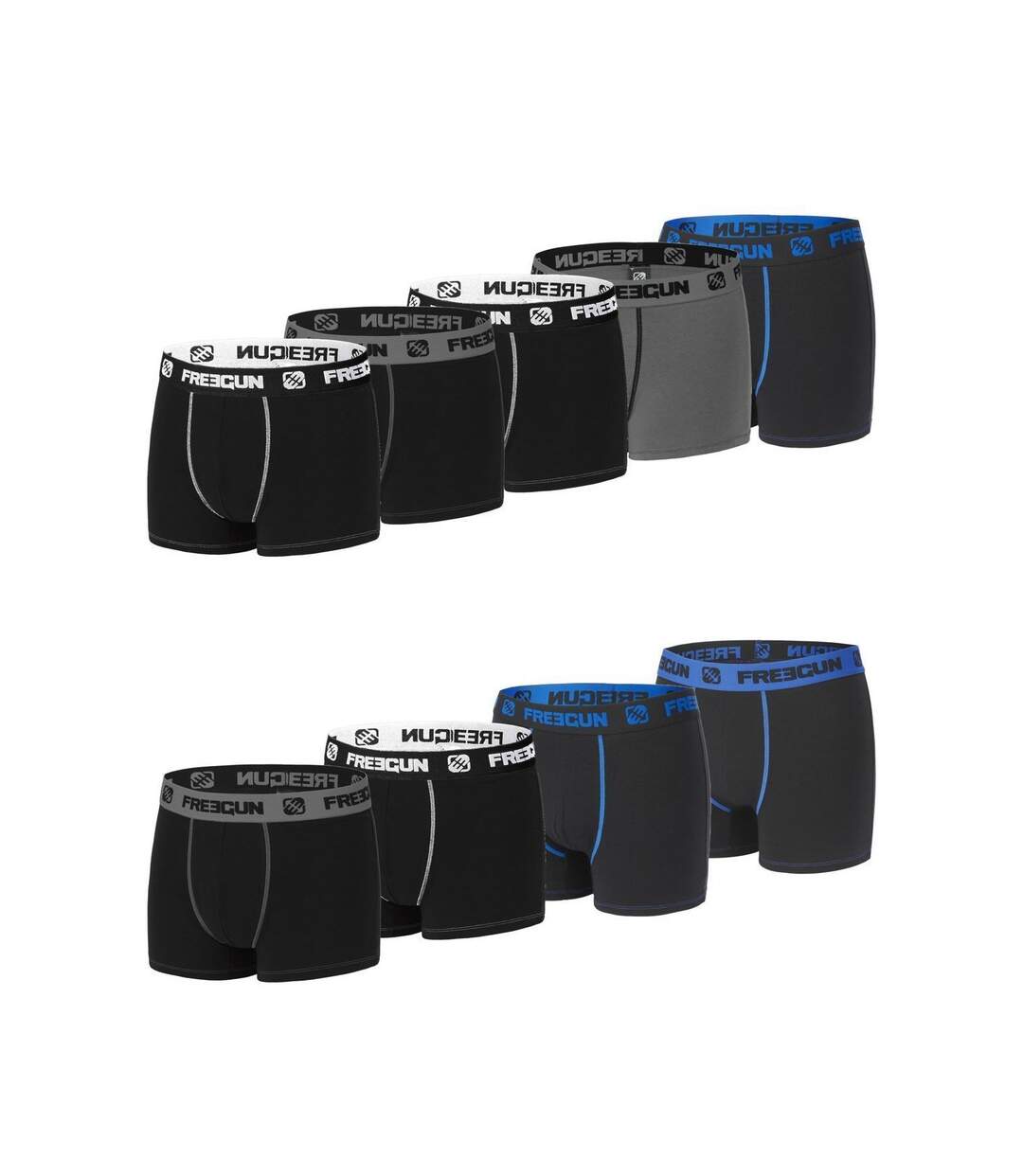 Lot de 9 Boxers coton homme E1 Freegun