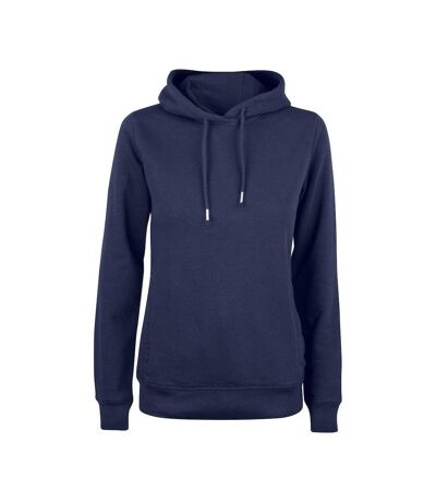 Sweat À Capuche Premium Femme Bleu Marine Foncé Clique
