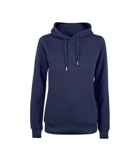 Sweat À Capuche Premium Femme Bleu Marine Foncé Clique