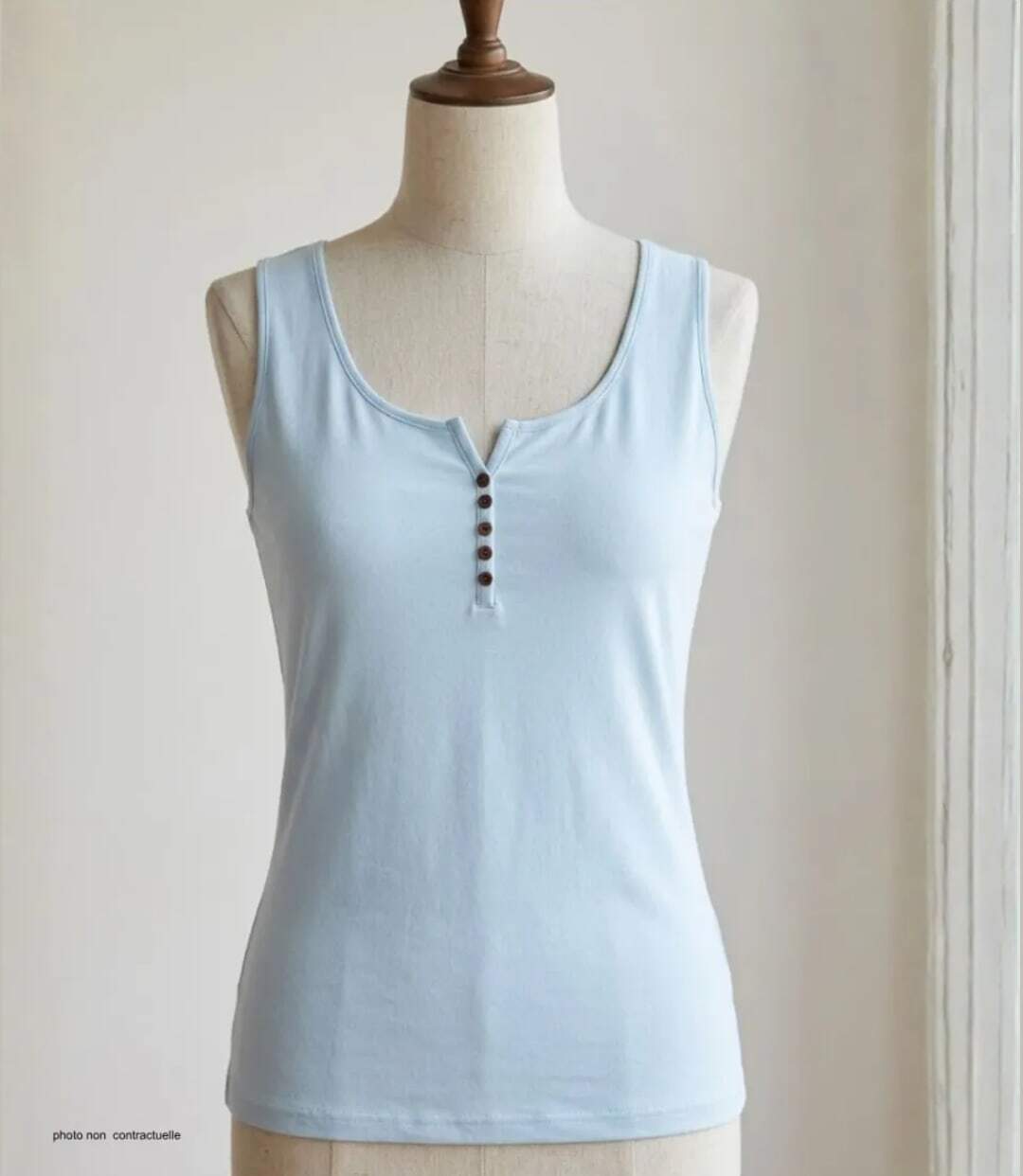 MAYFLOWER DACCA3 - Débardeur bleu clair pour femme : la fraîcheur naturelle du coton bio-3
