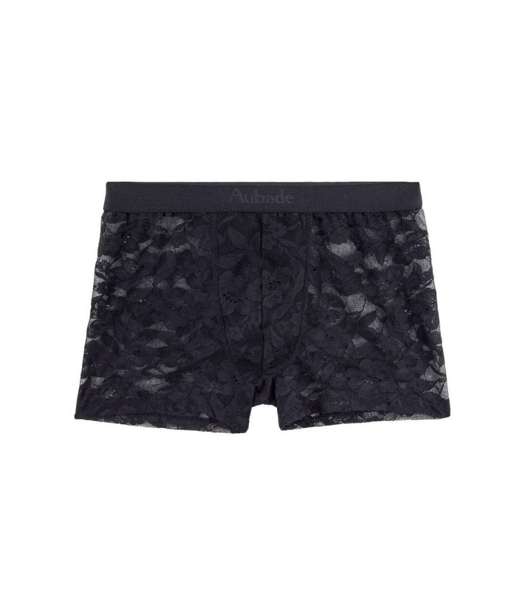 AUBADEMEN Boxer Homme Dentelle LACE Noir-1