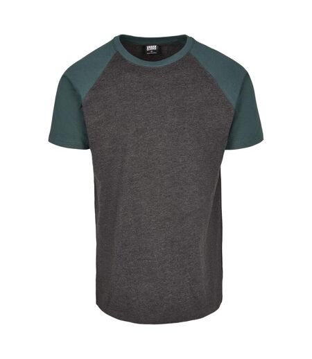 T-shirt Manches Raglan Motif/style Contrasté Homme Charbon Vert Bouteille Urban Classics