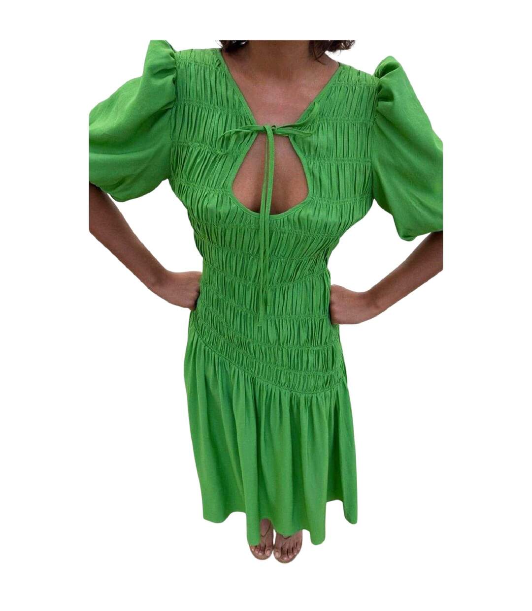 Womens/ladies Babydoll Maxi Dress Green Never Fully Dressed-4