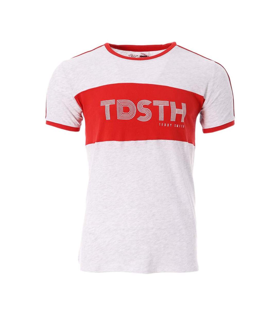 T-shirt Blanc/Rouge Homme Teddy Smith Thou - L