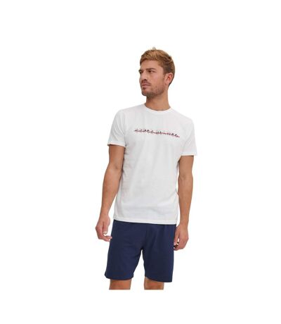 Pyjama Homme Court 100% Coton, Vêtements de Nuit Homme, Ensemble Doux et Confortable