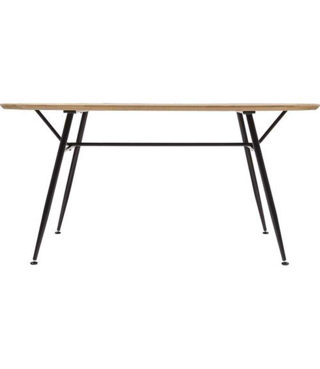 Table à manger en bois et métal 6 personnes ROXAS - Beige et noir-4