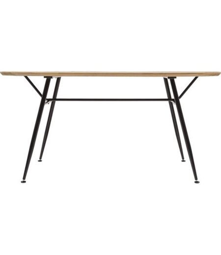 Table à manger en bois et métal 6 personnes ROXAS - Beige et noir