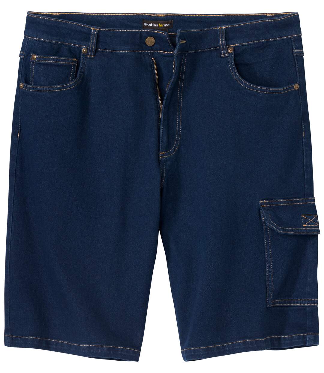 Bermuda cargo en jean homme - bleu