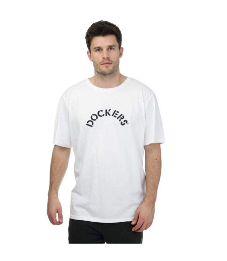 Mens Arched Logo Crew Neck T-shirt White Dockers