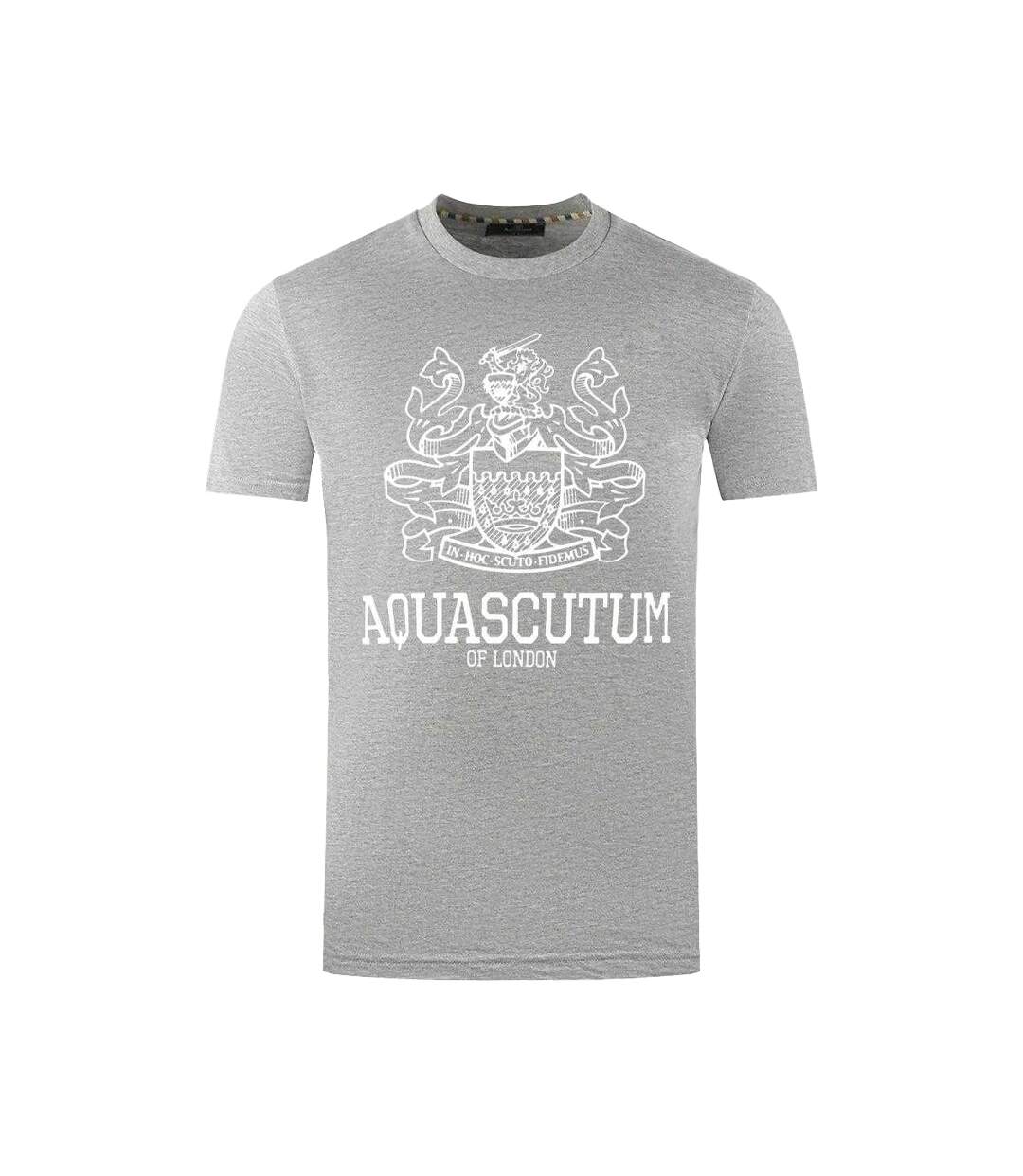 Mens London Aldis Bold Logo T-shirt Grey Aquascutum-1