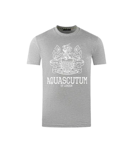 Mens London Aldis Bold Logo T-shirt Grey Aquascutum