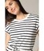 Robe rayée en jersey coton avec col rond et manches courtes à revers ACHANDA-3