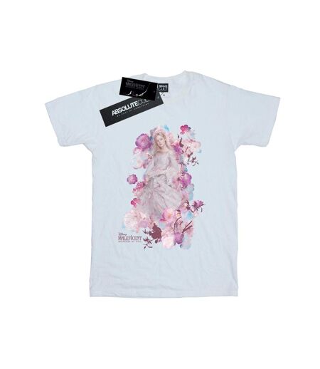 Disney Femmes/Dames Maleficent Mistress Of Evil Aurora Rose Bush Cotton Boyfriend T-Shirt (Blanc) - UTBI35414