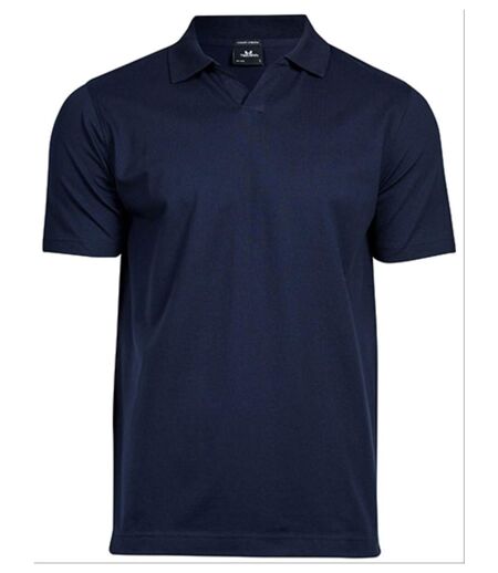 Polo col V manches courtes - Homme - 1404 - bleu marine