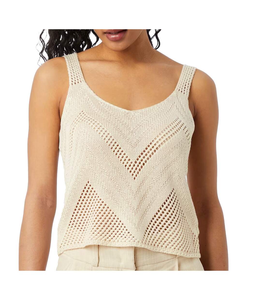 Débardeur maille Beige Femme JDY Sun-1