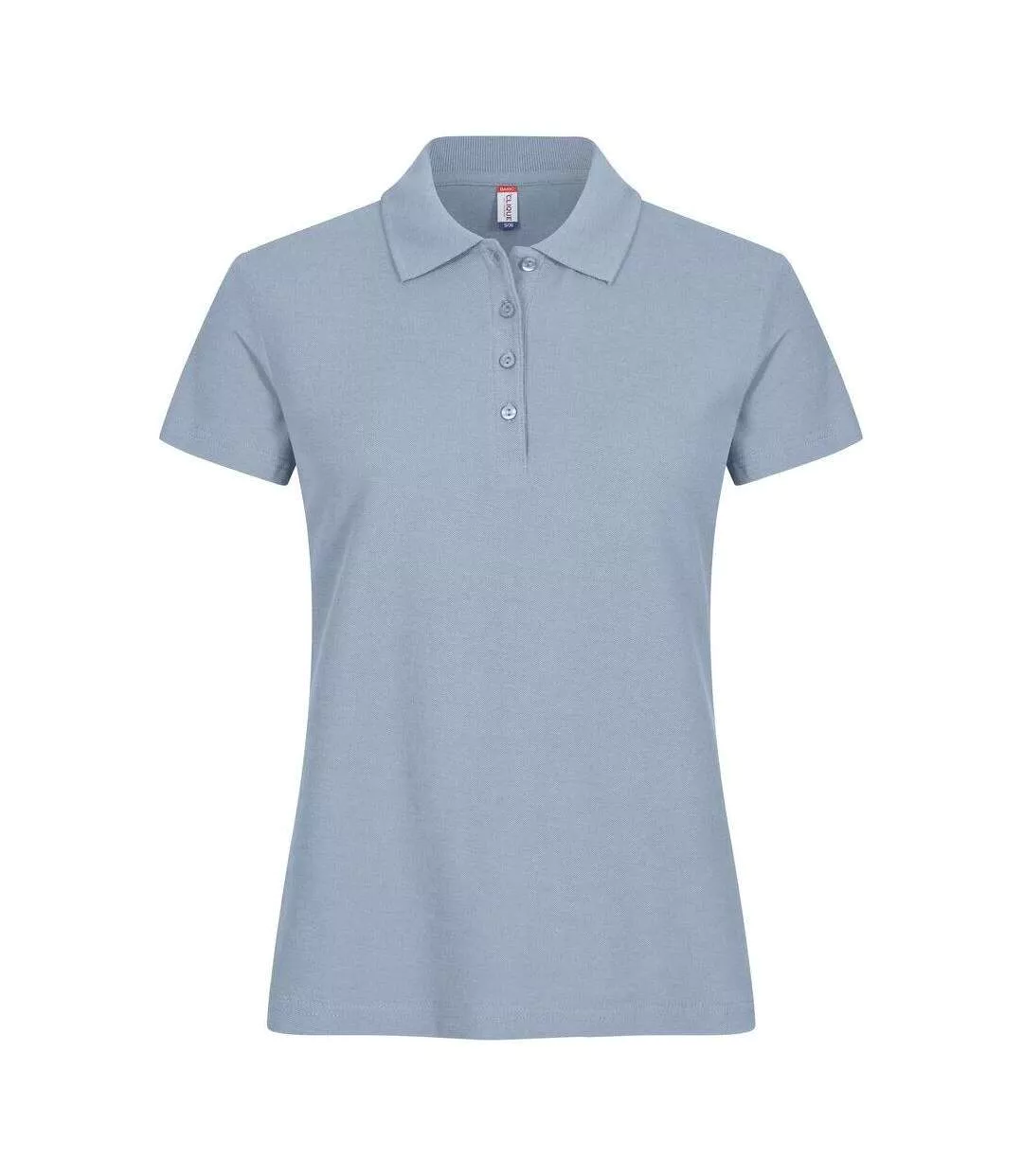 Womens/ladies Plain Polo Shirt Soft Blue Clique-1