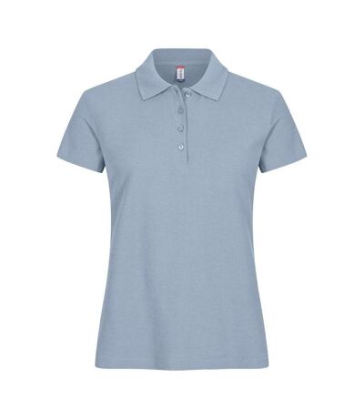 Womens/ladies Plain Polo Shirt Soft Blue Clique