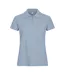 Womens/ladies Plain Polo Shirt Soft Blue Clique-1