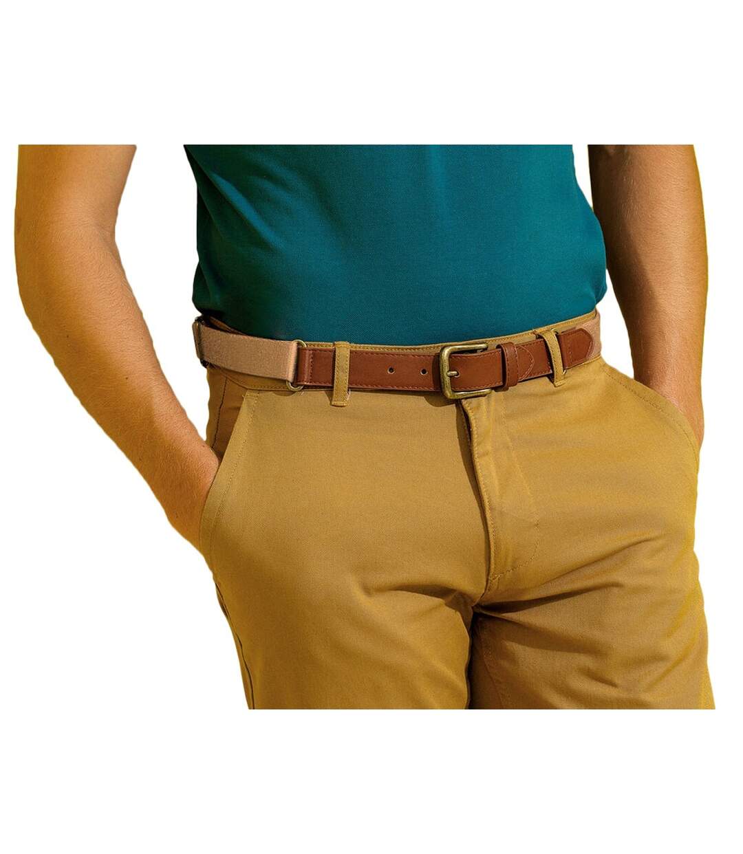 Ceinture En Simili Cuir Et Toile Homme Camel Asquith & Fox-1