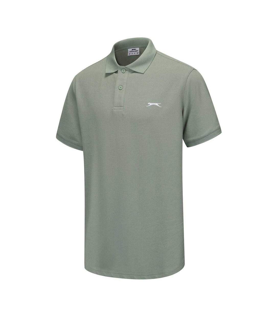 Polo Motif/style Logo Brodé Homme Vert Pâle Slazenger-3