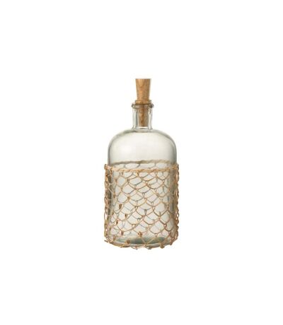 Bouteille Design Tricot 32cm Transparent & Naturel