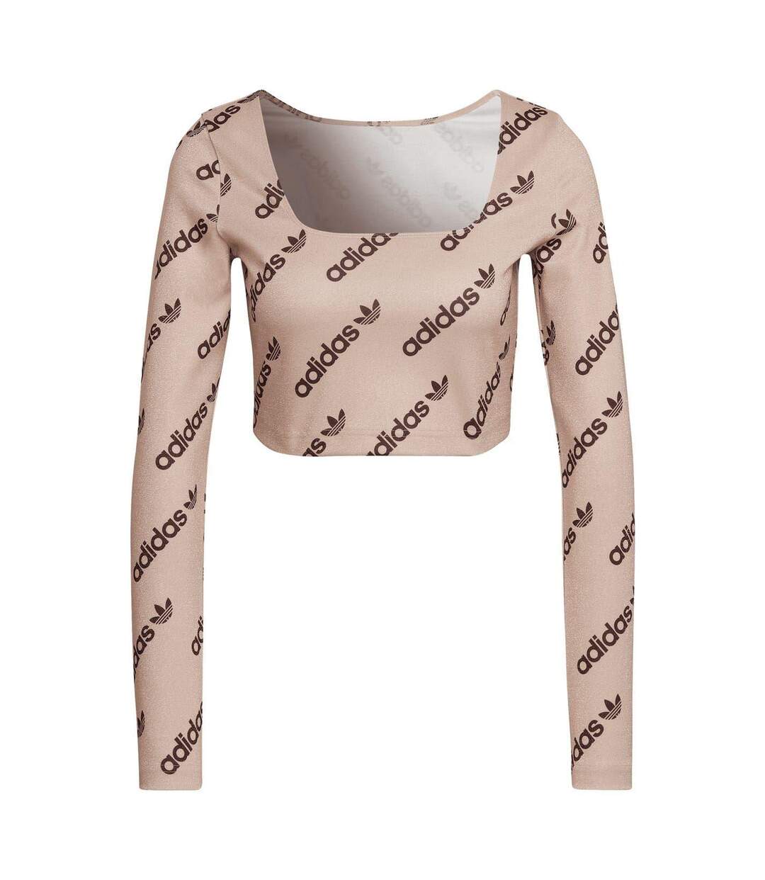 Haut Court Manches Longues Originals Femme Beige Adidas-1