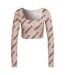 Haut Court Manches Longues Originals Femme Beige Adidas-1