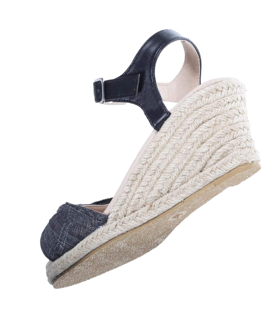 Isotoner Espadrilles femme à talon 6 cm et bout ouvert détail nœud-5