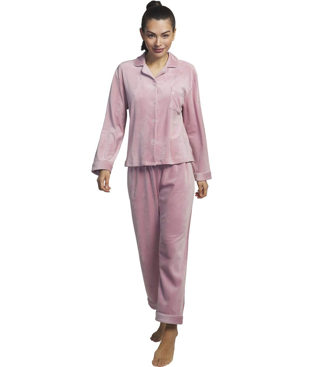 Tenue détente et intérieur pyjama pantalon chemise Polar Soft Selmark-1