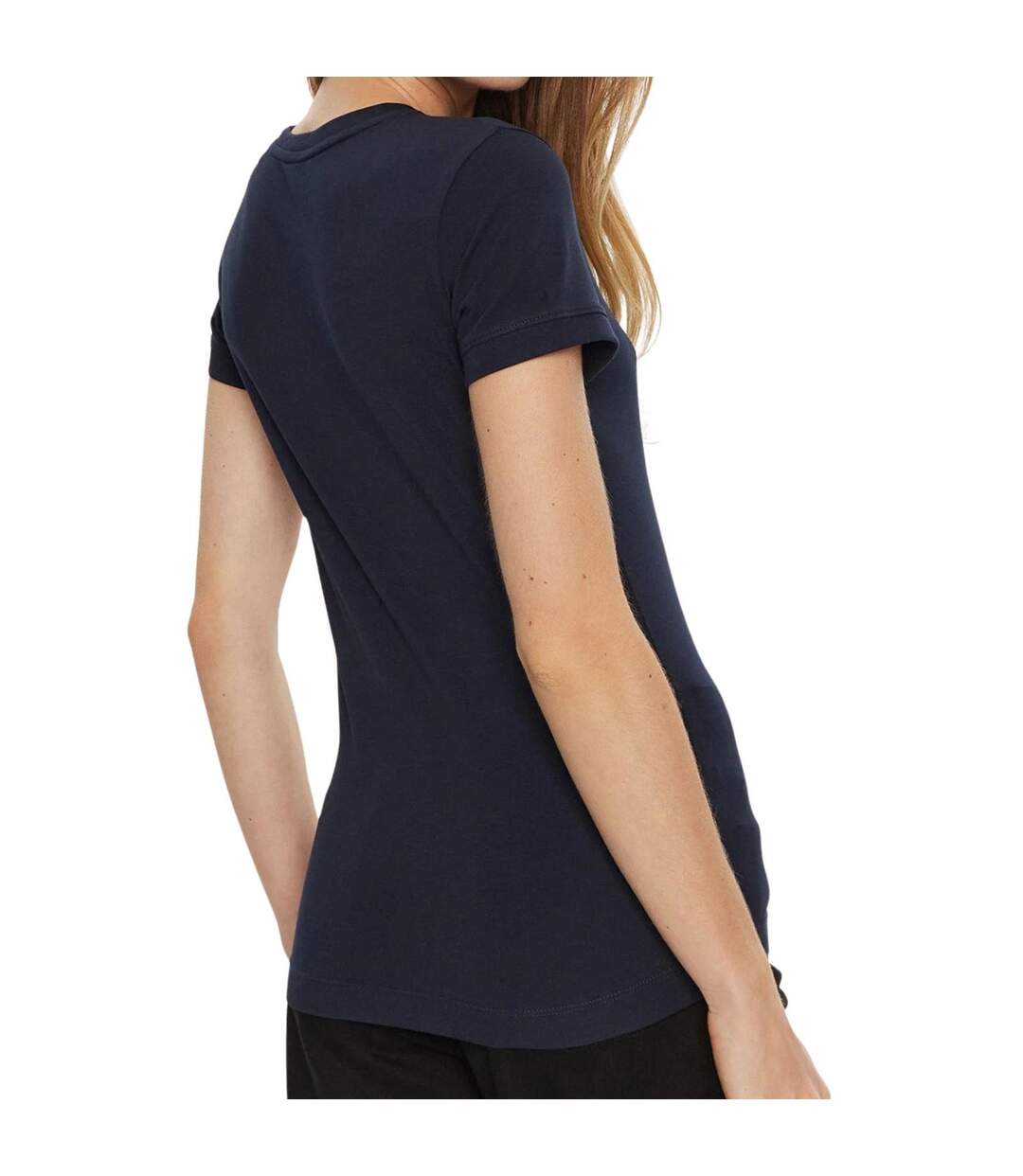 T-shirt Motif/style Logo Sur Poitrine Femme Bleu Marine Guess-4